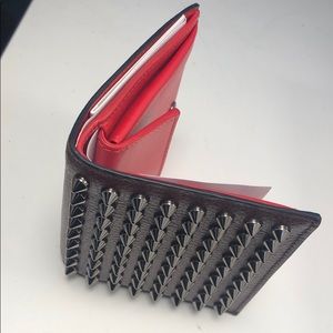 Spiked Maroon Christian Louboutin Wallet